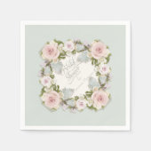 Vrijgezellenfeest Romantic Wreath Roos Floral Blos Servetten (Voorkant)