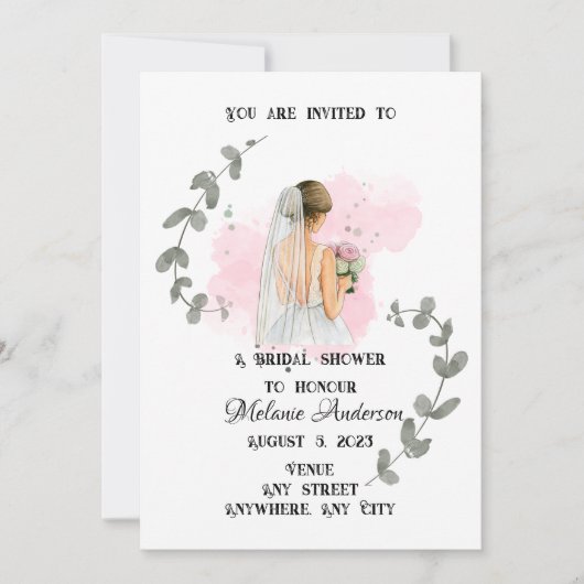 VRIJGEZELLENFEEST, romantisch bridethema Kaart (Voorkant)