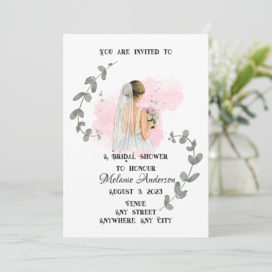 VRIJGEZELLENFEEST, romantisch bridethema Kaart (Staand voorkant)