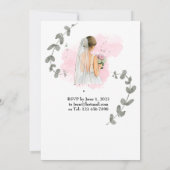 VRIJGEZELLENFEEST, romantisch bridethema Kaart (Achterkant)