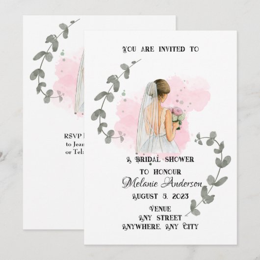 VRIJGEZELLENFEEST, romantisch bridethema Kaart (Voorkant / Achterkant)