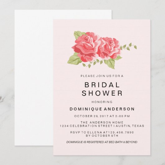 Vrijgezellenfeest Romantische Rozen Kaart (Voorkant / Achterkant)