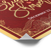 Vrijgezellenfeest rood en goudflens Lijst Welkomst Poster (Hoek)