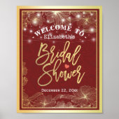 Vrijgezellenfeest rood en goudflens Lijst Welkomst Poster (Voorkant)