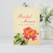 Vrijgezellenfeest rood oranje geel roos kaart (Staand voorkant)