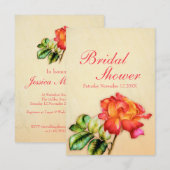 Vrijgezellenfeest rood oranje geel roos kaart (Voorkant / Achterkant)