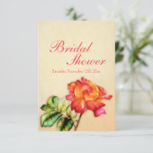 Vrijgezellenfeest rood oranje geel roos kaart (Staand voorkant)