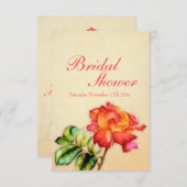 Vrijgezellenfeest rood oranje geel roos kaart (Voorkant / Achterkant)