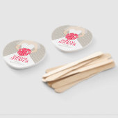 Vrijgezellenfeest rood roos wit jurk aangepaste fa handwaaier (Niet-gemonteerd)