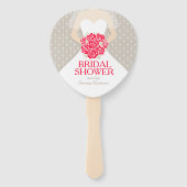 Vrijgezellenfeest rood roos wit jurk aangepaste fa handwaaier (Voorkant)