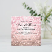 Vrijgezellenfeest Roos Blush Pink Glitter Lights Kaart (Staand voorkant)