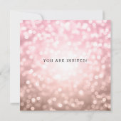 Vrijgezellenfeest Roos Blush Pink Glitter Lights Kaart (Achterkant)