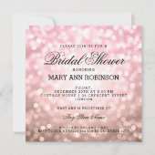 Vrijgezellenfeest Roos Blush Pink Glitter Lights Kaart (Voorkant)