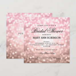 Vrijgezellenfeest Roos Blush Pink Glitter Lights Kaart