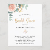 Vrijgezellenfeest roos eucalyptus budget uitnodigi flyer (Voorkant)