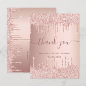 Vrijgezellenfeest roos Gold Blush Pink Bedankt Briefkaart (Voorkant / Achterkant)