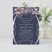 Vrijgezellenfeest Roos Gold Confetti Blue Navy Kaart (Staand voorkant)