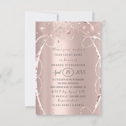 Vrijgezellenfeest Roos Gold Confetti Sweet 16th Kaart (Voorkant)