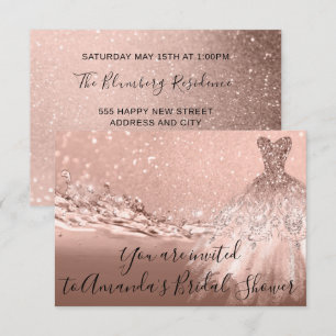 Vrijgezellenfeest Roos Gold Dress Glitter Ocean Kaart