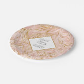 vrijgezellenfeest Roos Gold Faux Glitter Marble Bl Papieren Bordje (Gekanteld)