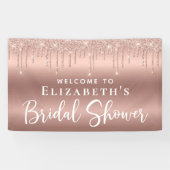 Vrijgezellenfeest Roos Gold Glitter Welkom Spandoek (Horizontaal)