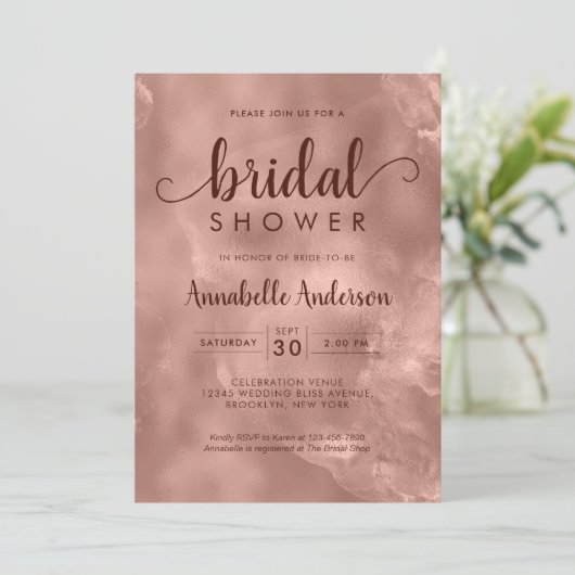 Vrijgezellenfeest Roos Gold Metallic Elegant Bloem Kaart (Staand voorkant)