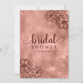 Vrijgezellenfeest Roos Gold Metallic Elegant Bloem Kaart (Achterkant)