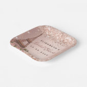 Vrijgezellenfeest roos Gold Paris Eiffeltoren Papieren Bordje (Gebogen)