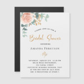 Vrijgezellenfeest roos goud eucalyptus greenery lu magnetische uitnodiging (Voorkant / Achterkant)