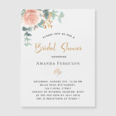 Vrijgezellenfeest roos goud eucalyptus greenery lu magnetische uitnodiging (Voorkant)