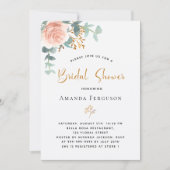 Vrijgezellenfeest roos goud eucalyptusgroen kaart (Voorkant)