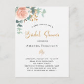 Vrijgezellenfeest roos goud eucalyptusgroen uitnodiging briefkaart (Voorkant)