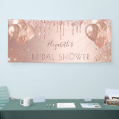 Vrijgezellenfeest roos goud glitter ballonnen spandoek (Beurs)