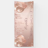 Vrijgezellenfeest roos goud glitter ballonnen spandoek (Verticaal)