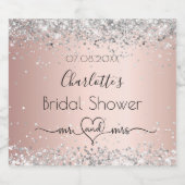 Vrijgezellenfeest roos Goud Zilver Mr Mrs Likeurfles Etiket (Enkel label)