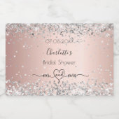 Vrijgezellenfeest roos Goud Zilver Mr Mrs Likeurfles Etiket (Enkel label)