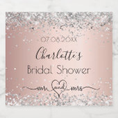 Vrijgezellenfeest roos Goud Zilver Mr Mrs Sparkling Wijnetiket (Enkel label)