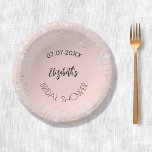 Vrijgezellenfeest roos Goud Zilver Naam Papieren Kommen<br><div class="desc">Een rozen gouden,  blush achtergrond met faux silver sprankelingen. De tekst: De naam is geschreven met een groot modern handgeschreven stijlschrift. Personaliseer en voeg een datum,  naam toe.</div>