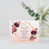 Vrijgezellenfeest roos goudbruin uitnodiging (Staand voorkant)