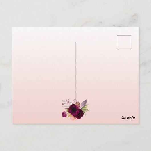 Vrijgezellenfeest roos goudbruin uitnodiging (Achterkant)