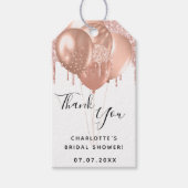 Vrijgezellenfeest roos gouden ballon bedankt cadeaulabel (Voorkant)