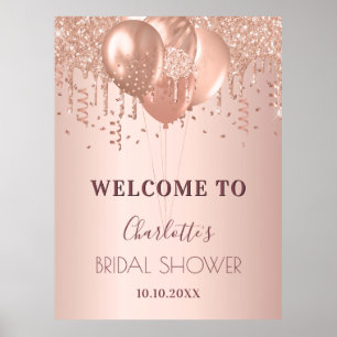 Vrijgezellenfeest roos gouden bloedige glitter wel poster