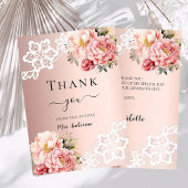 Vrijgezellenfeest roos Gouden Bloemenkant Dank u k Kaart