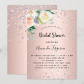 Vrijgezellenfeest roos gouden bloemstukken diamant kaart (Voorkant / Achterkant)