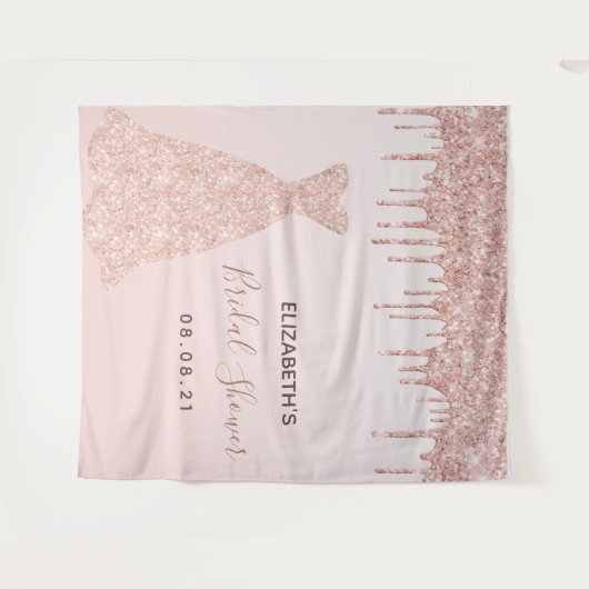 Vrijgezellenfeest roos gouden druppels wandkleed (Voorkant (horizontaal))