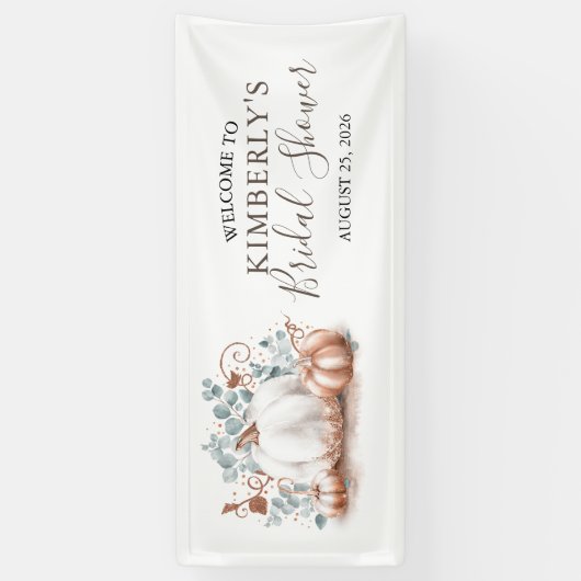 Vrijgezellenfeest Roos Gouden en Witte Pompoenen H Spandoek (Verticaal)