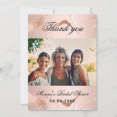 Vrijgezellenfeest roos gouden foto dank u kaart (Voorkant)