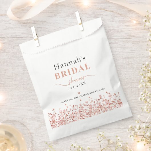 Vrijgezellenfeest Roos Gouden Glitter Elegante gun Bedankzakje (Geknipt)