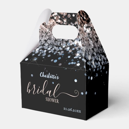 Vrijgezellenfeest Roos-gouden Glitter Favor Box Bedankdoosjes (Voorkant Zijde)