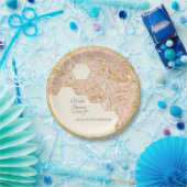 Vrijgezellenfeest Roos Gouden Glitter Marmer Hexag Papieren Bordje (Feest)